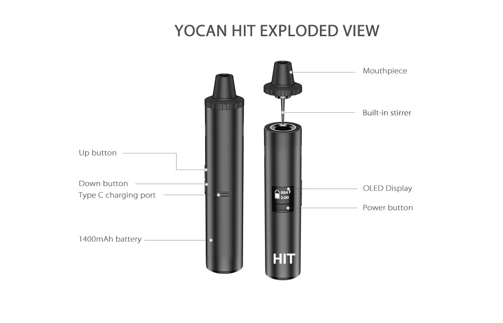Original Yocan Hit Dry Herb Va - Dry Herb Vaping Accessories recensie en prijs