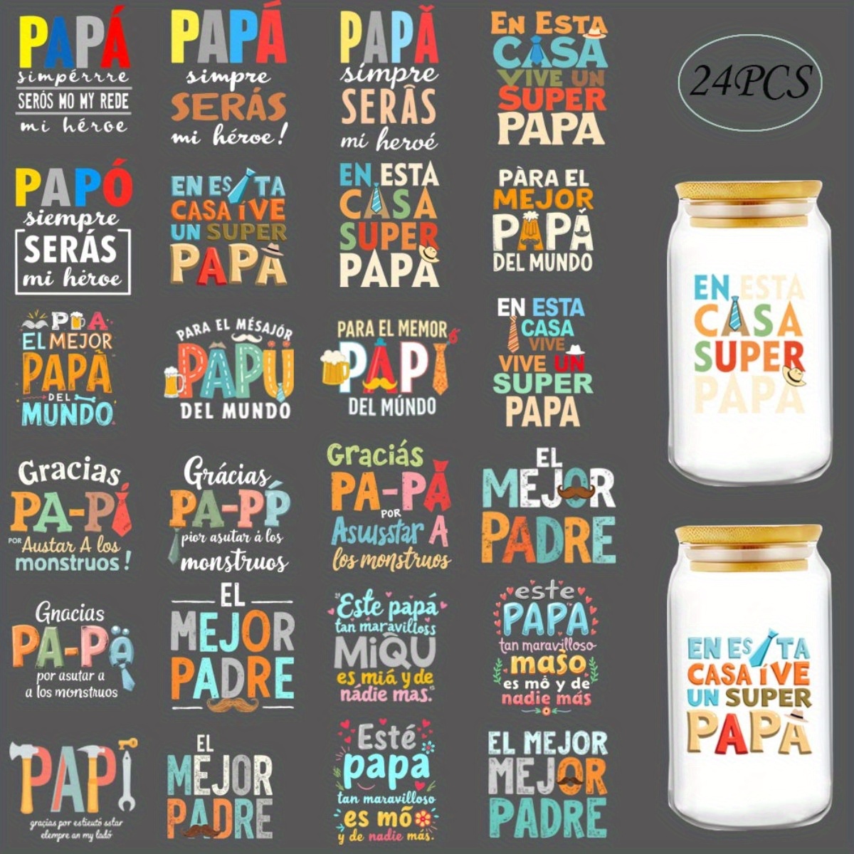 24Pcs/Set Father's Day Quotes  - Rdta Tank Glass recensie en prijs