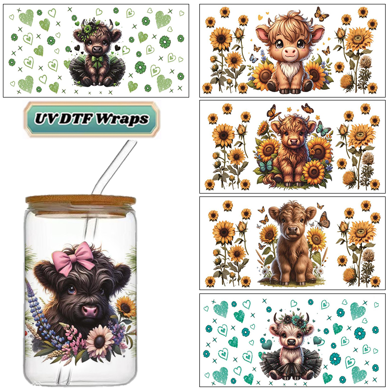Cute Highland Cow Theme UV DTF - Rdta Tank Glass recensie en prijs