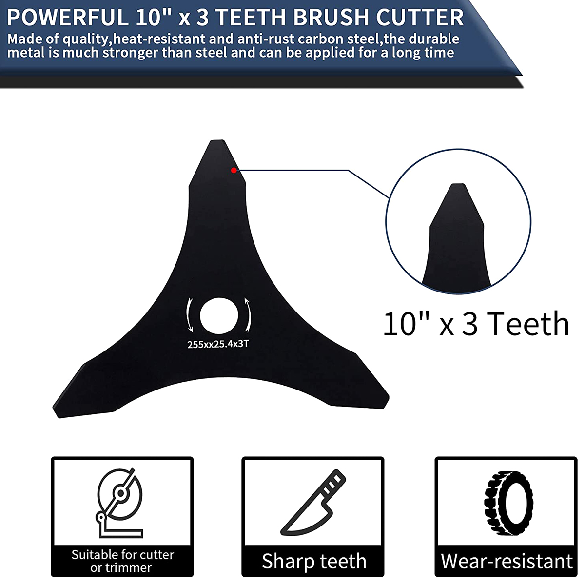 3 Teeth Brush Cutter Blade 255 - Dry Herb Vaping Accessories recensie en prijs