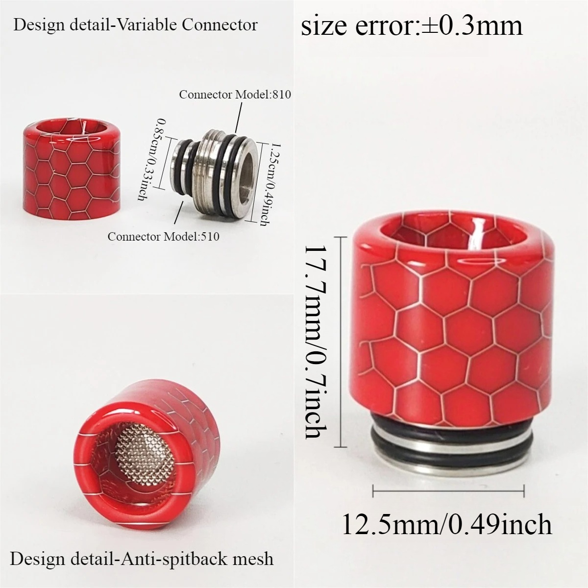 1PC 510 810 Convertible Adapte - Drip Tip Resin recensie en prijs