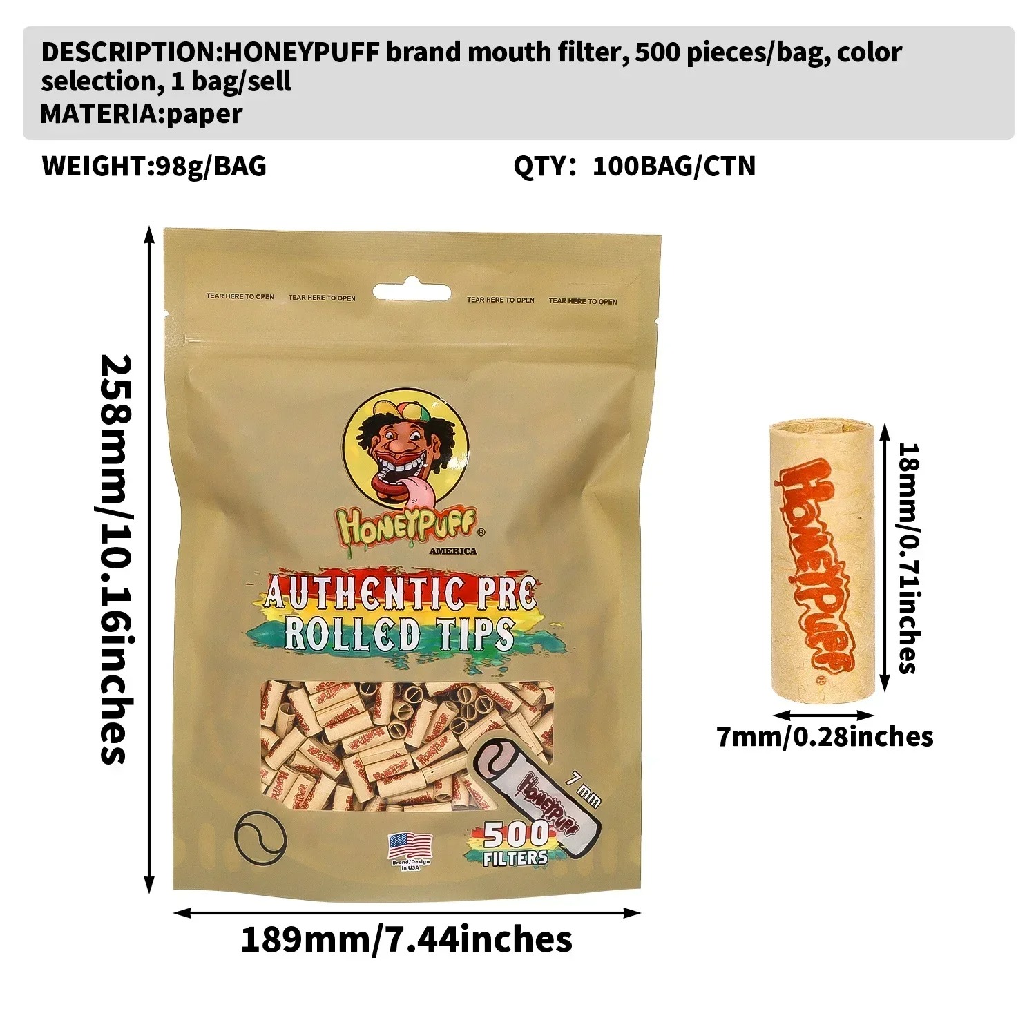 500Pcs/Lot Natural Unrefined P - Smoking & Vaping Accessories recensie en prijs